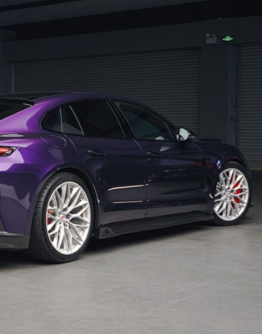 Porsche Panamera 976 Base 4 4S E-Hybird GTS Turbo 2024-ON with Aftermarket Parts - AE Desgin ART Side Skirts Carbon Fiber from ArmorExtend