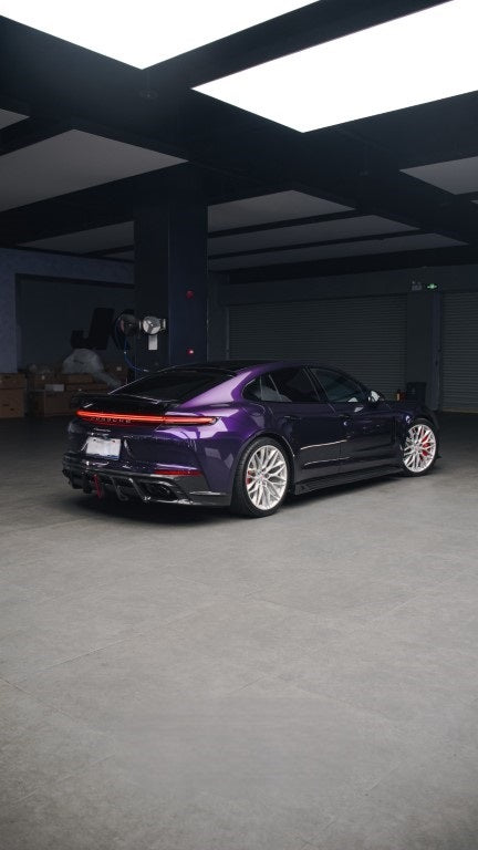 Porsche Panamera 976 Base 4 4S E-Hybird GTS Turbo 2024-ON with Aftermarket Parts - AE Desgin ART Rear Diffuser Carbon Fiber from ArmorExtend