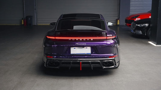 Porsche Panamera 976 Base 4 4S E-Hybird GTS Turbo 2024-ON with Aftermarket Parts - AE Desgin ART Rear Diffuser Carbon Fiber from ArmorExtend