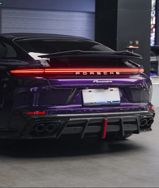 Porsche Panamera 976 Base 4 4S E-Hybird GTS Turbo (suitable for GTS and Turbo if active spoiler is deactivated) 2024-ON with Aftermarket Parts - AE Desgin ART Rear Wing & Spoiler Carbon Fiber from ArmorExtend