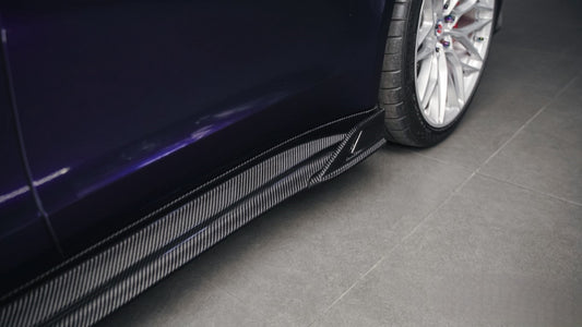 Porsche Panamera 976 Base 4 4S E-Hybird GTS Turbo 2024-ON with Aftermarket Parts - AE Desgin ART Side Skirts Carbon Fiber from ArmorExtend