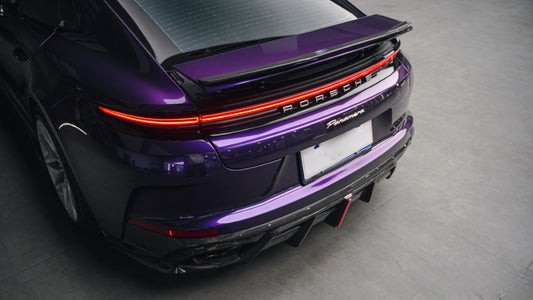 Porsche Panamera 976 Base 4 4S E-Hybird GTS Turbo 2024-ON with Aftermarket Parts - AE Desgin ART Rear Diffuser Carbon Fiber from ArmorExtend