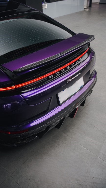 Porsche Panamera 976 Base 4 4S E-Hybird GTS Turbo 2024-ON with Aftermarket Parts - AE Desgin ART Rear Diffuser Carbon Fiber from ArmorExtend