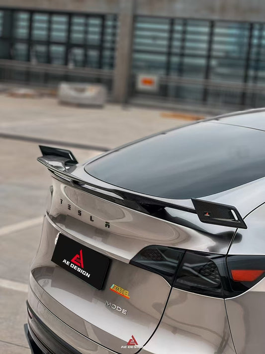 Tesla Model Y Performance AWD Long Range RWD Standard 2020 2021 2022 2023 2024 with Aftermarket Parts - AE Rear Wing Carbon Fiber from ArmorExtend