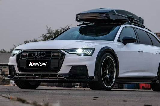 Audi A6 Allroad C8 2020-ON with Aftermarket Parts - V2 Style Front Lip Pre-preg Carbon Fiber from Karbel Carbon