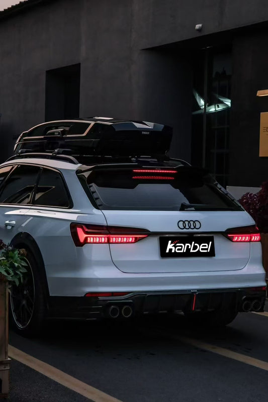 Audi A6 Allroad C8 2020-ON with Aftermarket Parts - V2 Style Rear Roof Spoiler Pre-preg Carbon Fiber from Karbel Carbon