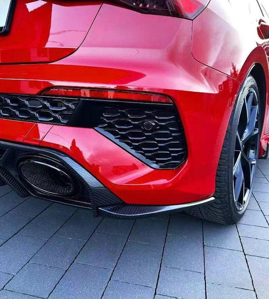 Audi RS3 8Y 2022-ON with Aftermarket Parts - Rear Diffuser & Canards Carbon Fiber from Ventus Veloce