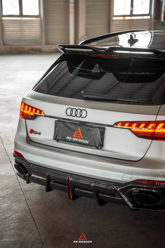 Audi RS4 B9 B9.5 2018-ON with Aftermarket Parts - ART V2 Rear Roof Spoiler Dry Pre-preg Carbon Fiber from ArmorExtend