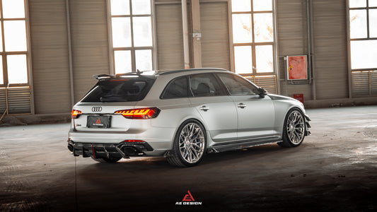 Audi RS4 B9 B9.5 2018-ON with Aftermarket Parts - ART V2 Rear Diffuser Dry Pre-preg Carbon Fiber from ArmorExtend