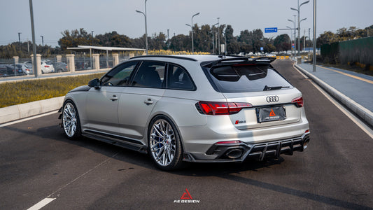 Audi RS4 B9 B9.5 2018-ON with Aftermarket Parts - ART V2 Rear Roof Spoiler Dry Pre-preg Carbon Fiber from ArmorExtend