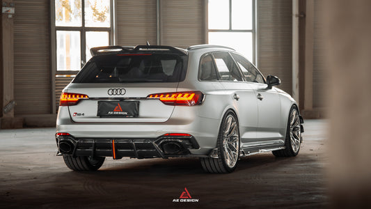 Audi RS4 B9 B9.5 2018-ON with Aftermarket Parts - ART V2 Rear Diffuser Dry Pre-preg Carbon Fiber from ArmorExtend