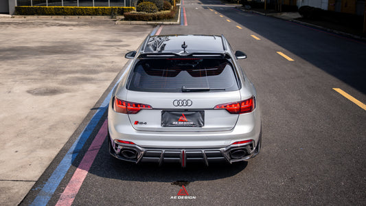Audi RS4 B9 B9.5 2018-ON with Aftermarket Parts - ART V2 Rear Roof Spoiler Dry Pre-preg Carbon Fiber from ArmorExtend