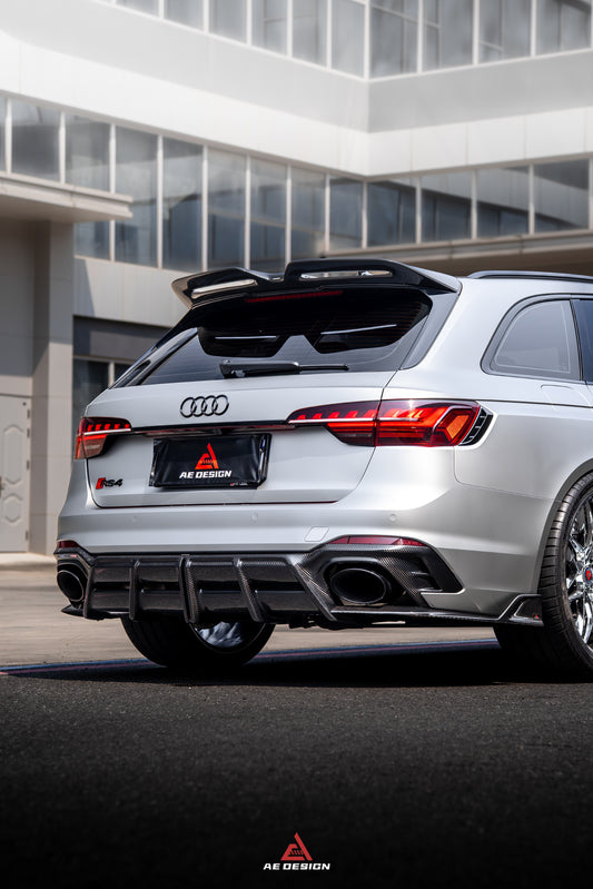 Audi RS4 B9 B9.5 2018-ON with Aftermarket Parts - ART V2 Rear Roof Spoiler Dry Pre-preg Carbon Fiber from ArmorExtend