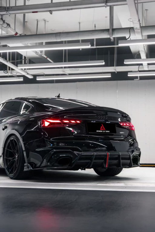 Audi RS5 B9.5 2020 2021 2022 2023 2024 2025 with Aftermarket Parts - AE V2 Style Rear Diffuser & Canards Dry Pre-preg Carbon Fiber from ArmorExtend