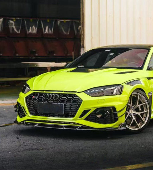 Audi RS5 B9.5 2020 2021 2022 2023 2024 2025 with Aftermarket Parts - AE V2 Style Front Lip Dry Pre-preg Carbon Fiber from ArmorExtend