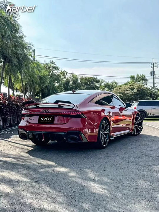 Audi RS7 S7 A7 C8 2019-ON with Aftermarket Parts - Rear Spoiler Pre-preg Carbon Fiber from Karbel Carbon