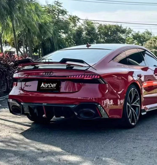Audi RS6 C8 2020-ON & RS7 C8 2020-ON With Aftermarket Parts - Rear Diffuser & Canards Pre-preg Carbon Fiber from Karbel Carbon