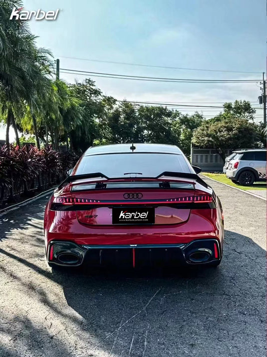 Audi RS6 C8 2020-ON & RS7 C8 2020-ON With Aftermarket Parts - Rear Diffuser & Canards Pre-preg Carbon Fiber from Karbel Carbon
