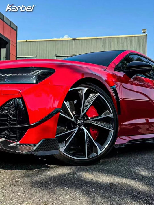 Audi RS6 C8 2020-ON & RS7 C8 2020-ON with Aftermarket Parts - Front Canards Pre-preg Carbon Fiber from Karbel Carbon