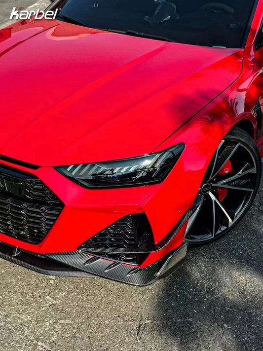 Audi RS6 C8 2020-ON & RS7 C8 2020-ON with Aftermarket Parts - Front Canards Pre-preg Carbon Fiber from Karbel Carbon