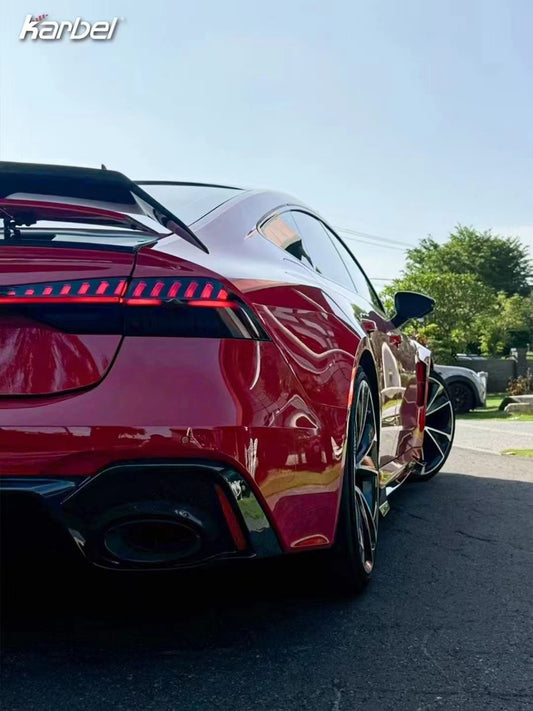 Audi RS6 C8 2020-ON & RS7 C8 2020-ON With Aftermarket Parts - Rear Diffuser & Canards Pre-preg Carbon Fiber from Karbel Carbon