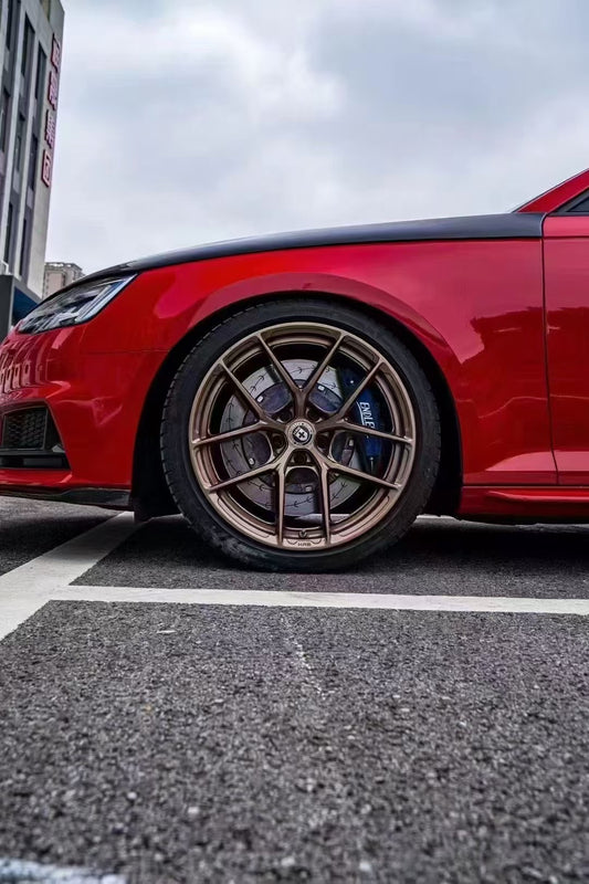 Audi S4 A4 S-line (with s-line bumper, does not fit base model) B9 2017-2018 with Aftermarket Parts - Pre-preg Carbon Fiber Front Lip from Karbel Carbon
