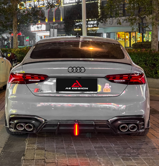 Audi S5 A5 (with s-line bumper, does not base model) B9.5 2020 2021 2022 2023 2024 with Aftermarket Parts - AE Rear Diffuser & Canards Carbon Fiber from ArmorExtend
