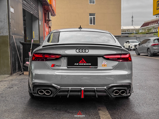 Audi S5 A5 (with s-line bumper, does not base model) B9.5 2020 2021 2022 2023 2024 with Aftermarket Parts - AE Rear Diffuser & Canards Carbon Fiber from ArmorExtend