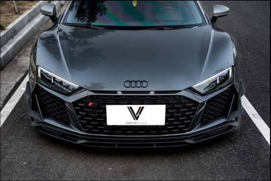 Audi R8 Gen 2 Facelift 2020 2021 2022 2023 with Aftermarket Parts - Front Lip Carbon Fiber / FRP from Ventus Veloce