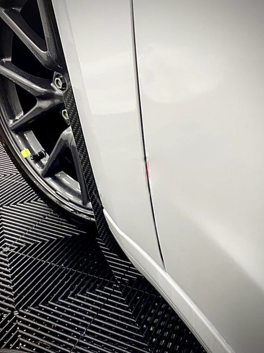 Tesla Model 3 Performance Long Range Standard Base 2017 2018 2019 2020 2021 2022 2023 with Aftermarket Parts - Front Arch Guards Dry Pre-preg Carbon Fiber / ABS from Automotive Passion