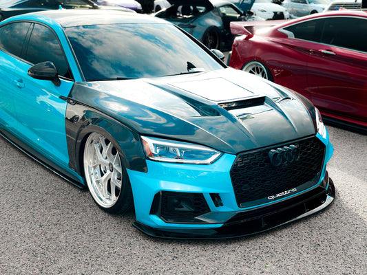 Audi S5 A5 B9 2017 2018 2019 with Aftermarket Parts - Front Fenders Pre-preg Carbon Fiber from Karbel Carbon