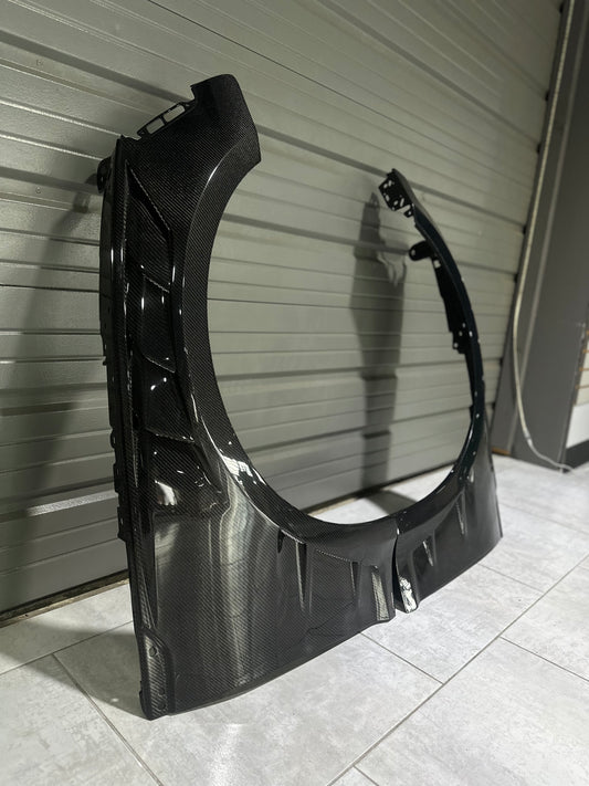 Audi RS5 B9 / B9.5 2017 2018 2019 2020 2021 2022 2023 2024 with Aftermarket Parts - AE Style Front Fenders Carbon Fiber from ArmorExtend
