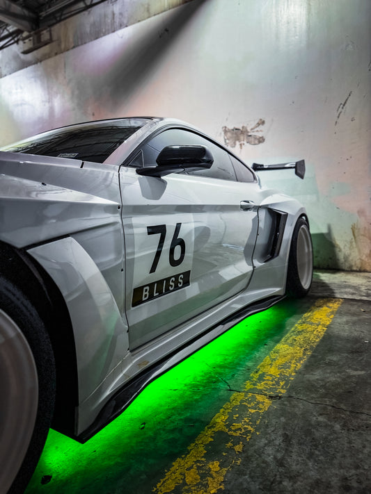 Robot Craftsman " DAWN & DUSK " Widebody Fender Flares Wheel Arches & Side Skirts for Ford Mustang Ecoboost V6 GT Mach1 Bullitt S550.2 2018-2023 Carbon Fiber / FRP