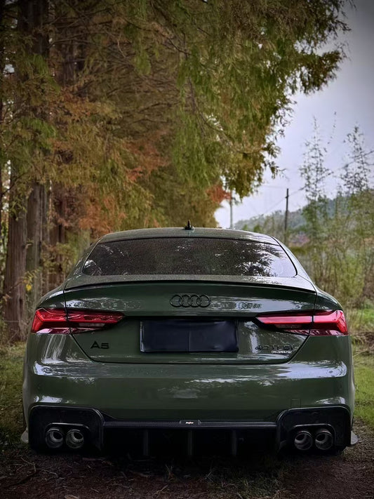 Audi S5 A5 (with s-line bumper, does not base model) B9.5 2020 2021 2022 2023 2024 with Aftermarket Parts - V1 Rear Diffuser Pre-preg Carbon Fiber from BCTXE Tuning