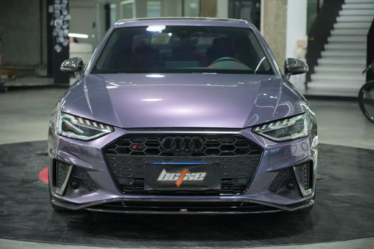 Audi S4 / A4 (with S-line bumper) B9.5 2020 2021 2022 2023 2024 with Aftermarket Parts - V2 Front Lip Pre-preg Carbon Fiber from BCTXE Tuning