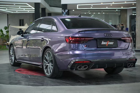 Audi S4 / A4 (With S-line Bumper) B9.5 2020-ON with Aftermarket Parts - With & Without Light Rear Diffuser Pre-preg Carbon Fiber from BCTXE Tuning