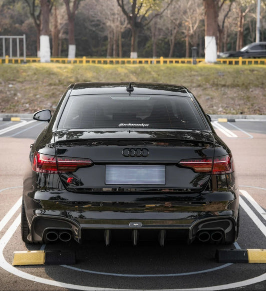 Audi S4 / A4 (With S-line Bumper) B9.5 2020-ON with Aftermarket Parts - V3 Style Rear Diffuser Pre-preg Carbon Fiber from BCTXE Tuning