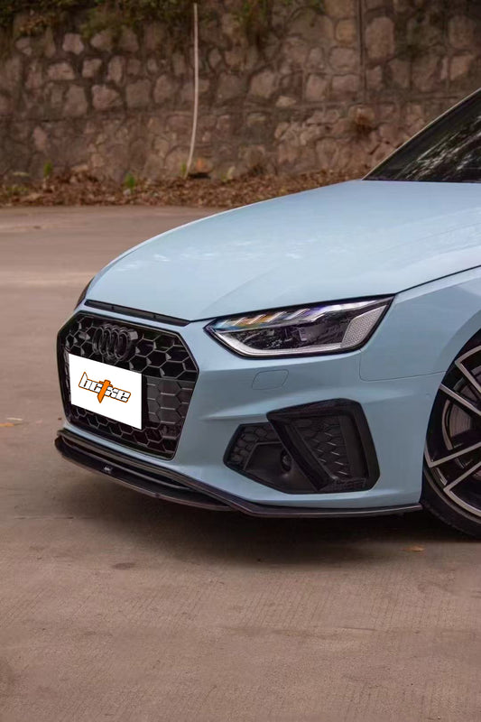 Audi S4 / A4 (with S-line bumper) B9.5 2020 2021 2022 2023 2024 with Aftermarket Parts - V2 Front Lip Pre-preg Carbon Fiber from BCTXE Tuning