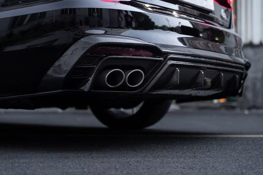 Audi S4 / A4 (With S-line Bumper) B9.5 2020-ON with Aftermarket Parts - With & Without Light Rear Diffuser Pre-preg Carbon Fiber from BCTXE Tuning