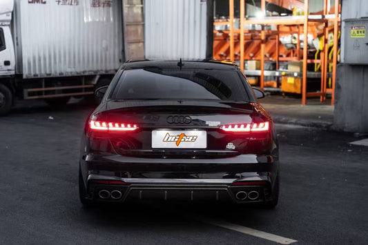 Audi S4 / A4 (With S-line Bumper) B9.5 2020-ON with Aftermarket Parts - With & Without Light Rear Diffuser Pre-preg Carbon Fiber from BCTXE Tuning