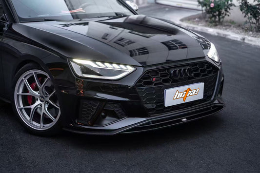 Audi S4 / A4 (with S-line bumper) B9.5 2020 2021 2022 2023 2024 with Aftermarket Parts - V2 Front Lip Pre-preg Carbon Fiber from BCTXE Tuning