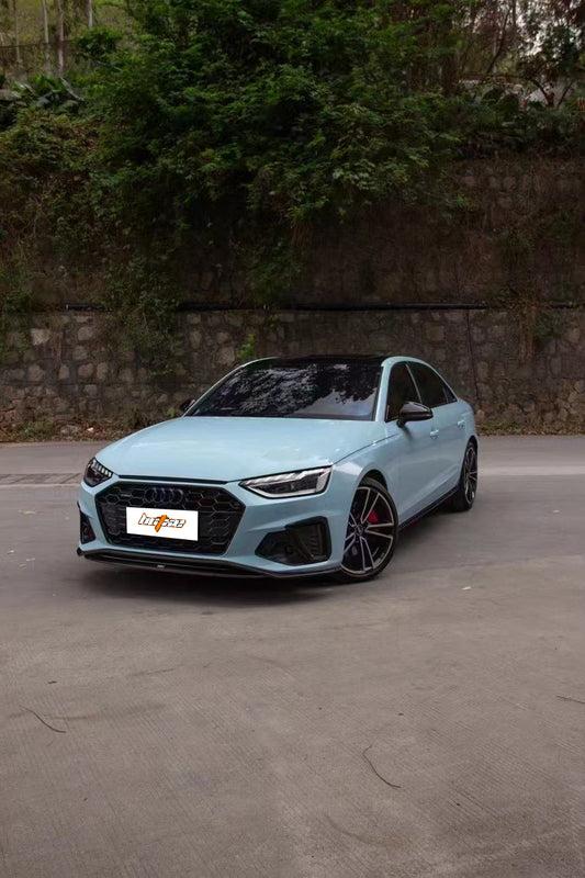 Audi S4 / A4 (with S-line bumper) B9.5 2020 2021 2022 2023 2024 with Aftermarket Parts - V2 Front Lip Pre-preg Carbon Fiber from BCTXE Tuning