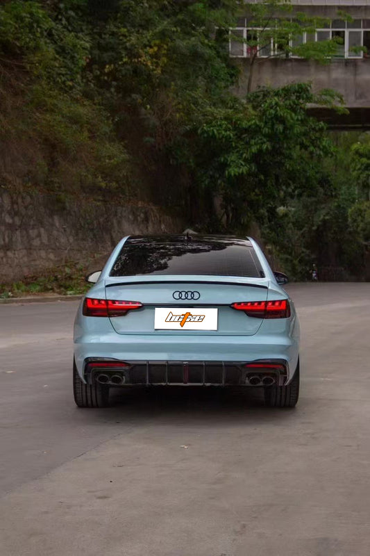 Audi S4 / A4 (With S-line Bumper) B9.5 2020-ON with Aftermarket Parts - With & Without Light Rear Diffuser Pre-preg Carbon Fiber from BCTXE Tuning