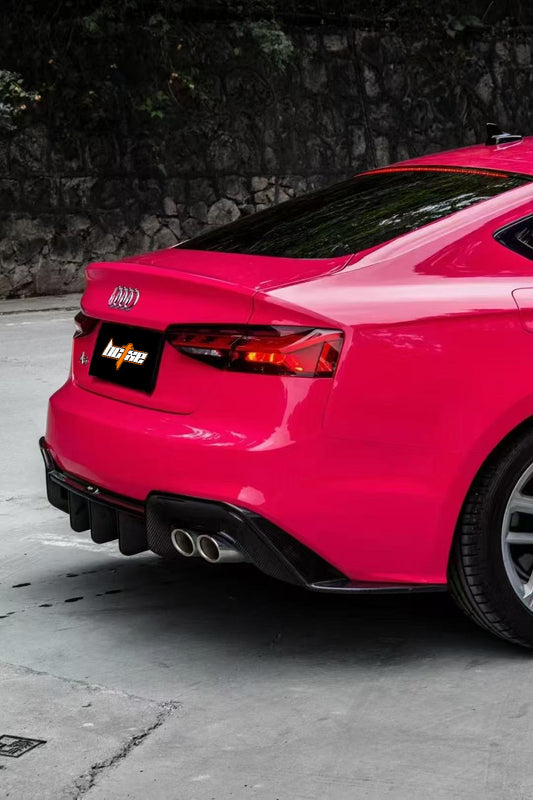 Audi S5 A5 (with s-line bumper, does not base model) B9.5 2020 2021 2022 2023 2024 with Aftermarket Parts - V1 Rear Diffuser Pre-preg Carbon Fiber from BCTXE Tuning