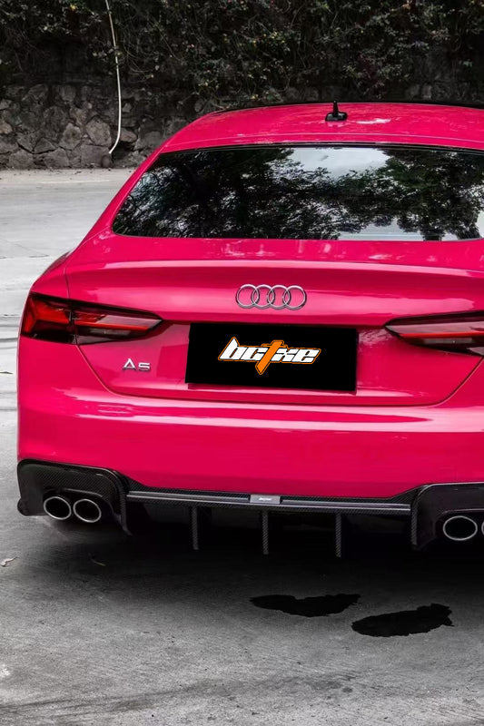 Audi S5 A5 (with s-line bumper, does not base model) B9.5 2020 2021 2022 2023 2024 with Aftermarket Parts - V1 Rear Diffuser Pre-preg Carbon Fiber from BCTXE Tuning