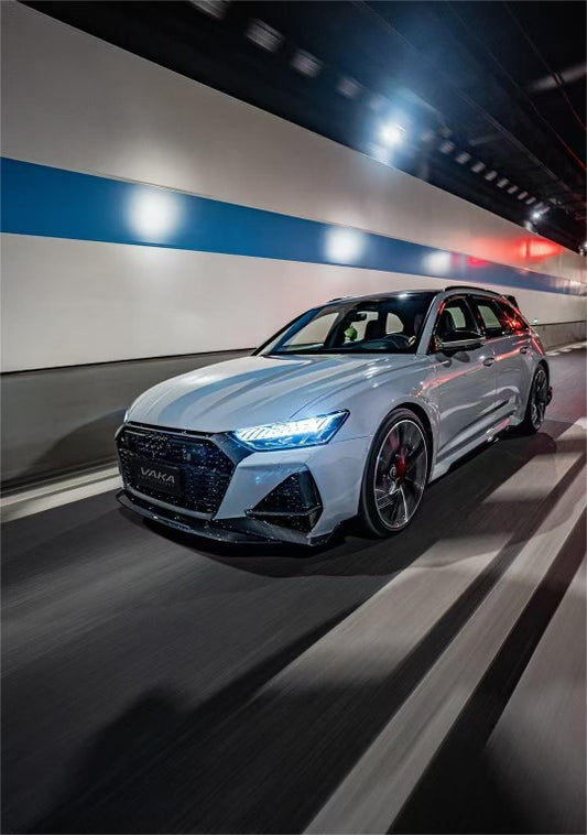 Audi RS6 C8 2020-ON & RS7 C8 2020-ON with Aftermarket Parts - Front Lip Pre-preg Carbon Fiber from BCTXE Tuning