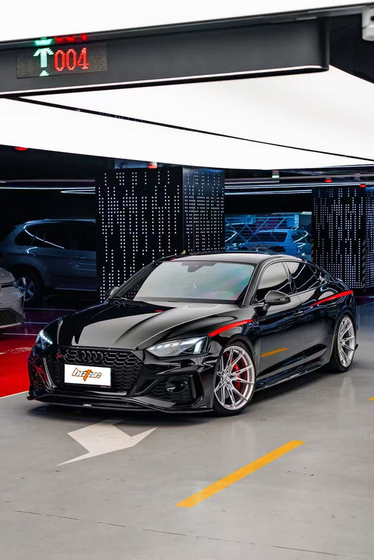 Audi RS5 B9.5 2020-ON with Aftermarket Parts - Front Lip Pre-preg Carbon Fiber from BCTXE Tuning