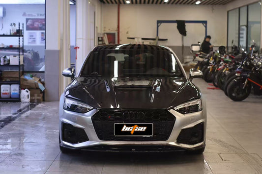 Audi S5 A5 (with s-line bumper, does not base model) B9.5 2020 2021 2022 2023 2024 with Aftermarket Parts - Front Lip Pre-preg Carbon Fiber from BCTXE Tuning
