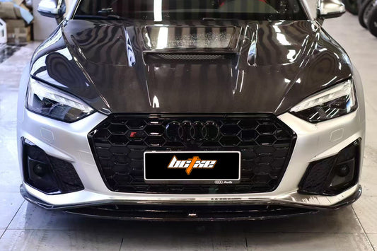 Audi S5 A5 (with s-line bumper, does not base model) B9.5 2020 2021 2022 2023 2024 with Aftermarket Parts - Front Lip Pre-preg Carbon Fiber from BCTXE Tuning