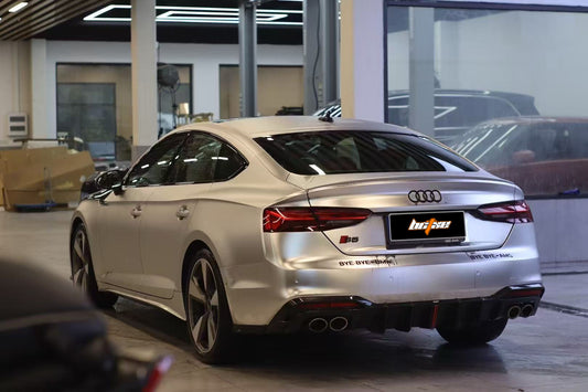 Audi S5 A5 S-line (with s-line bumper, does not base model) B9.5 2020 2021 2022 2023 2024 with Aftermarket Parts - V2 Rear Diffuser Pre-preg Carbon Fiber from BCTXE Tuning